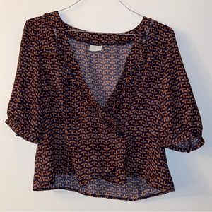 Abound Printed Cropped Blouse